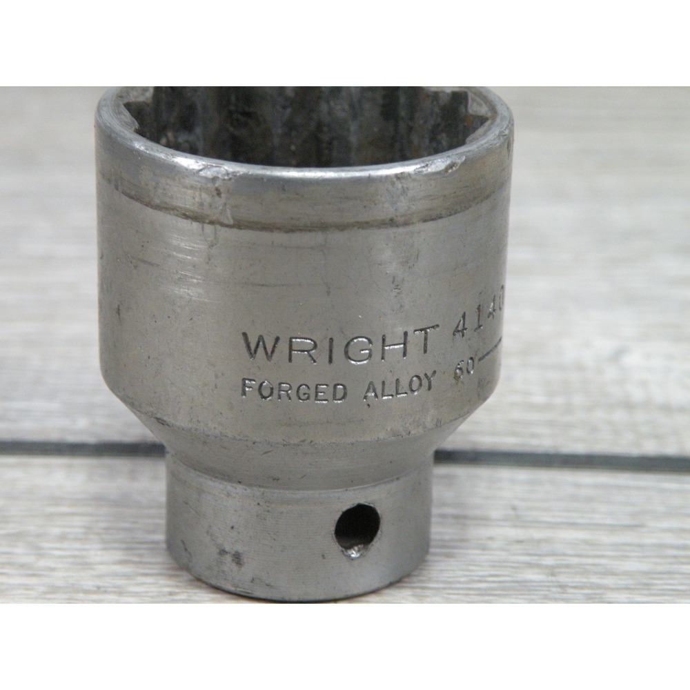WRIGHT 4140 Forged Alloy 1 1/4" 12-Point Deep Socket Tool 1/2" drive